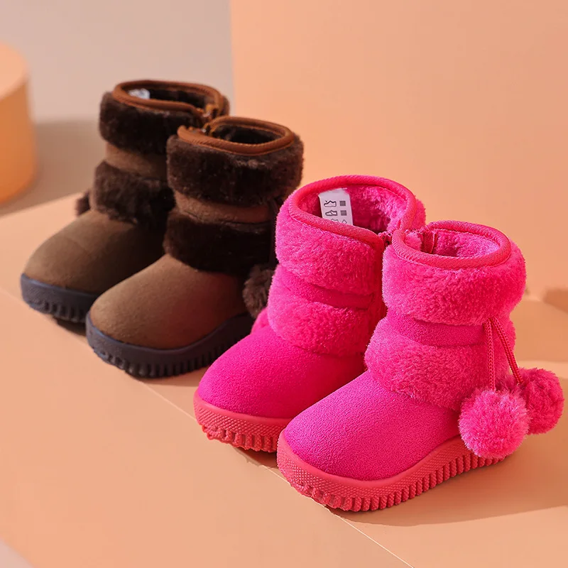 Children Snow Boots Cotton Shoes Soft Sole Winter Shoe for Girl Anti Slip,warm Plush Thick Cotton Boots Platform Boot Botas Niña