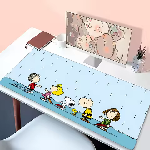 Cartoon Snoopy Dog Kawaii Mouse Pad PC Gaming Desk Mat Cute Anime Gamer Cabinet Mousepad Cosmic Starry Sky Keyboard Pad Carpet