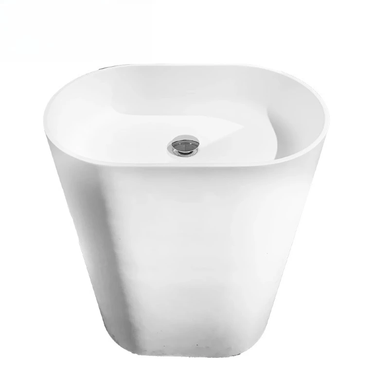 

Modern luxury bathroom artificial stone independent washbasin bathtub oval solid surface base basin drain includes