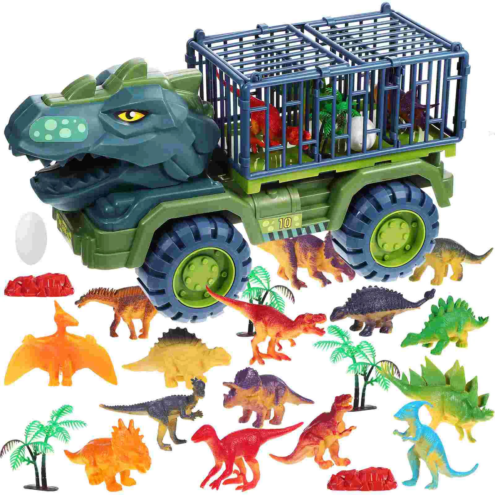 Dinosaur Toy Car Set Truck Playset Carrier Toys Toddler Vehicles Stone Kids Figurines