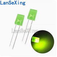 2 * 5 * 7 green turn green 2x5x7 square green LED with highlighted short legs (100 pieces)