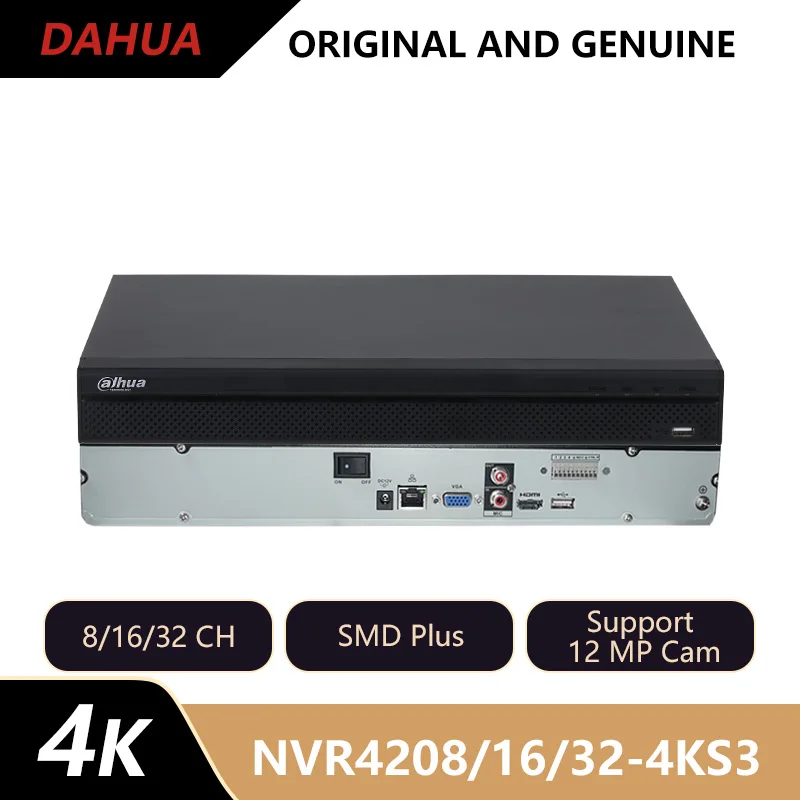 

Сетевой видеорегистратор Dahua 8/16/32CH 1U с 2 жесткими дисками Lite, защита безопасности до 12 МП NVR4208-4KS3 NVR4216-4KS3 NVR4232-4KS3