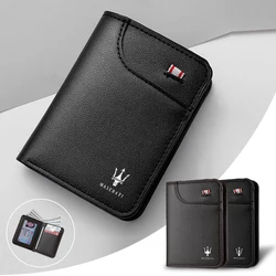 Leather Car Driver License Credit Card Holder Case Wallet For Maserati Quattroporte Spyder Levante Coupe GranTurismo Mc20 Ghibli
