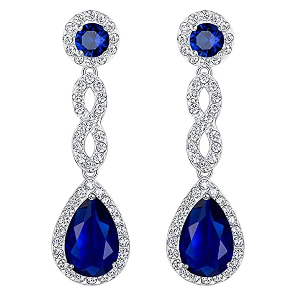 

Ele Long Dangle Micro-Set Zirconia Dinner Drop Earrings Faionable Jewelry Classic Waterdrop Sle Bridal Par Accory