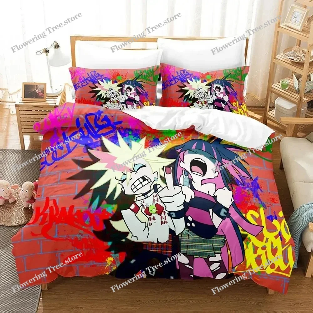 

Anime Panty Stocking Bedding Set Duvet Cover Bed Set Quilt Cover Pillowcase Comforter king Queen Size Boys Adult Bedding Set