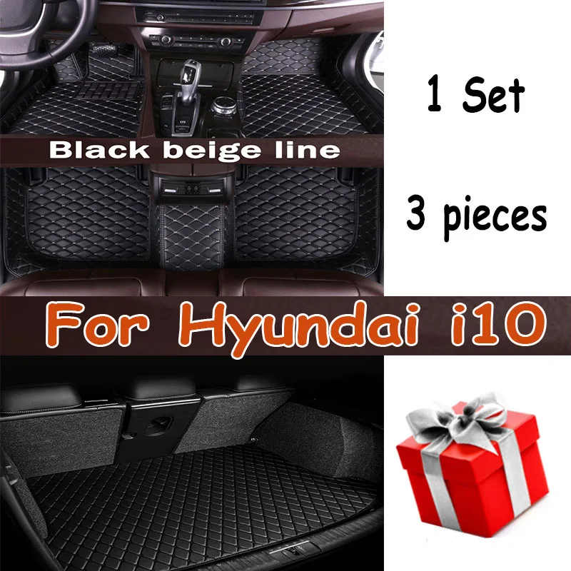 

Car Floor Mats For Hyundai i10 BA Gran Metro Taxi Xcent IA 2014~2019 Leather Mat Car Mats Floor Rugs Durable Pad Car Accessories