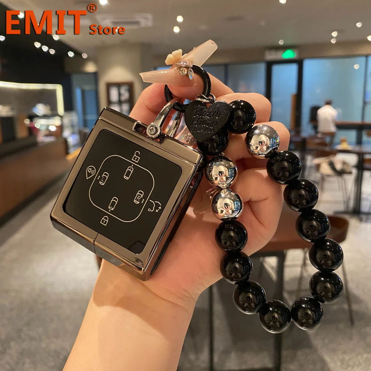 

Zinc Alloy Silicone Car Key Case for VOLVO EM90 Ultra Smart Remote Protection Cover Shell Keychain Ring Holder Fob Accessories