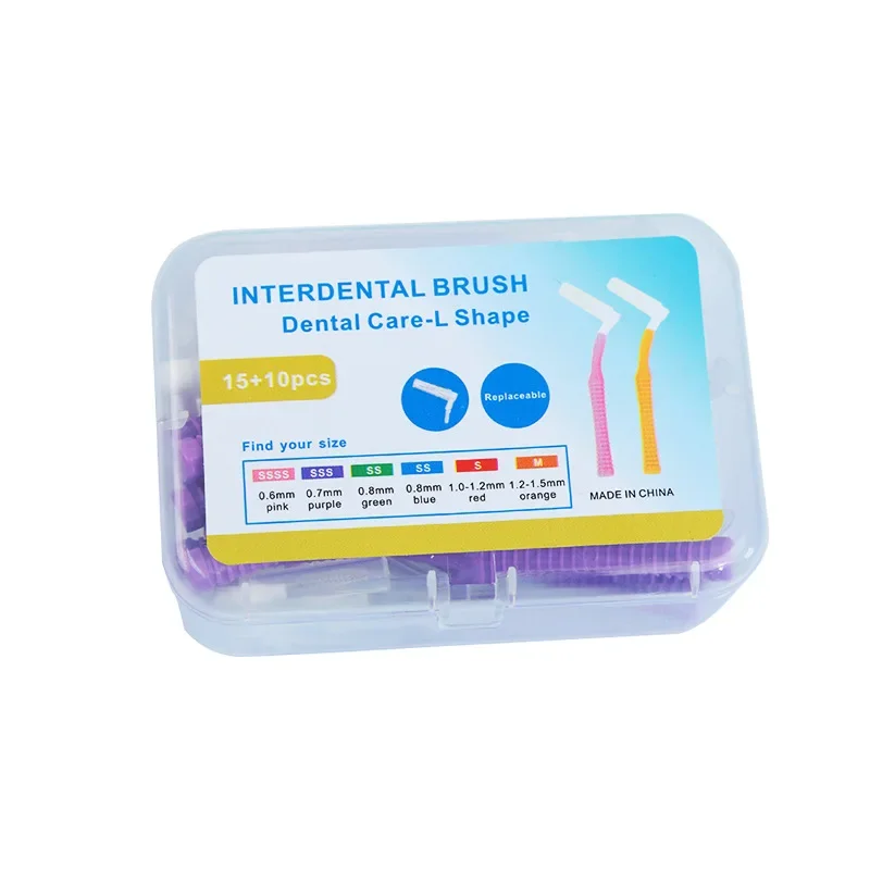 Brosses interdentaires d'angle, 20 pièces, plastique de haute qualité, sécurité, utilisation à Long terme entre les dents, nettoyeur de brosse à dents