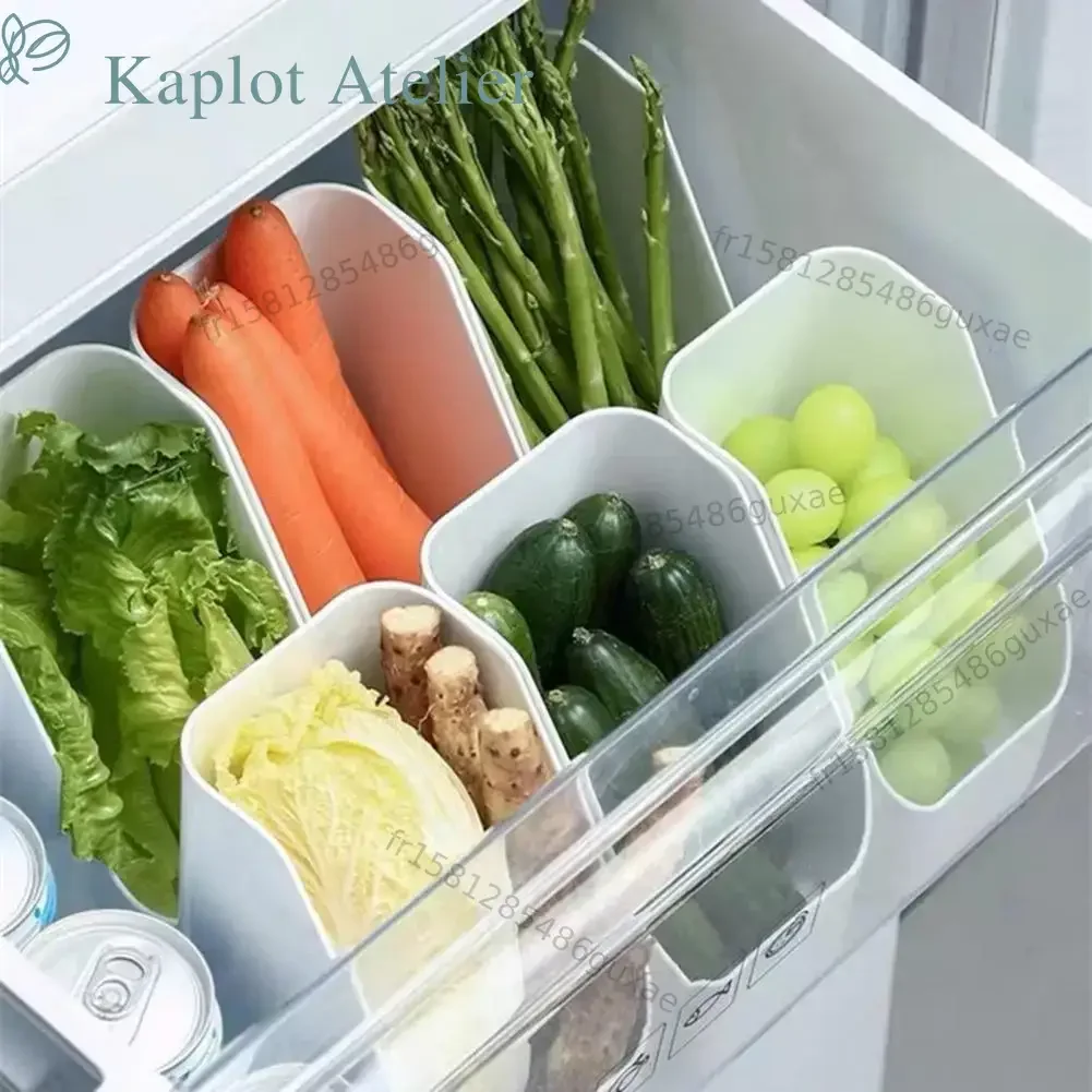 Transparente Kühlschrank-Aufbewahrungsbehälter, stapelbare Behälter zur Lebensmittelsortierung, multifunktionale Küchen-Aufbewahrungsbox für Obst, Gemüse, Getränke, Gewürze, Speisekammer,