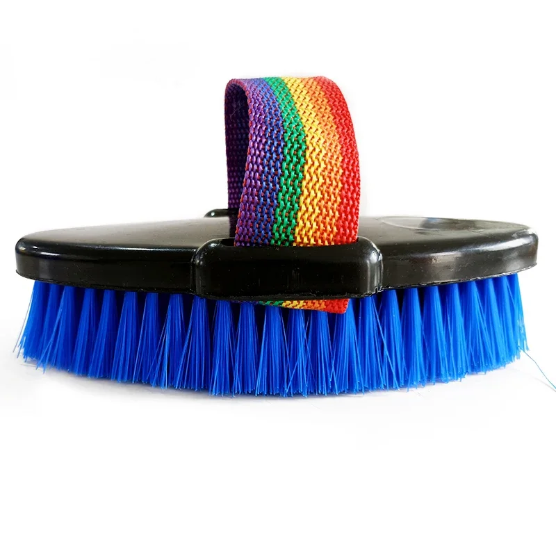 Tête de brosse à épousseter en plastique bleu, outil de livres de poussière, kit de toilettage de cheval avec sac, personnalisé en usine, 6 pièces