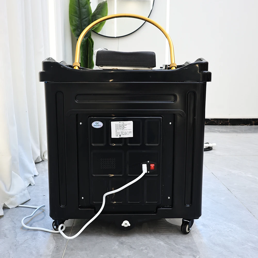 Portable Pipeless Head Spa Shampoo Basin with Steamer, Constant Temperature Circulating Water Mobile Hair Washing Sink, 60L Water Storage & 30L Waste Water Tank, Hair Salon Equipment, Shipment from the United States - view 5