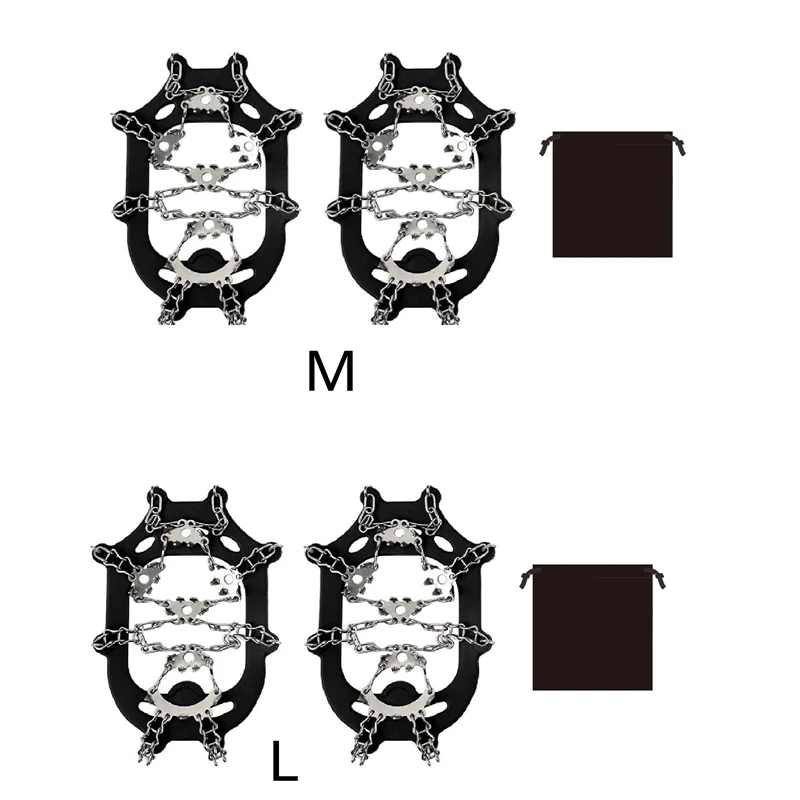 28-Tooth 201 Stainless Steel Outdoor Ice And Snow Anti-Skid Claws Welded Anti-Skid Shoe Covers With Ice Grippers