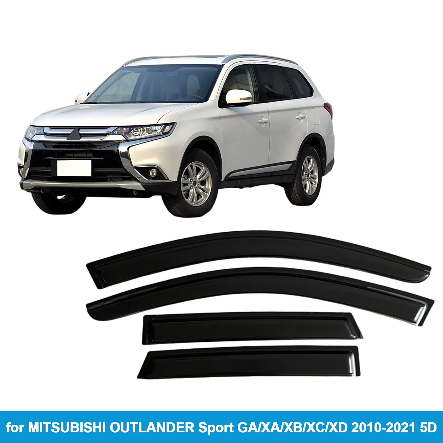 

for MITSUBISHI OUTLANDER Sport GA/XA/XB/XC/XD 2010-2021 5Door Rain Guard Side Vent Deflector Weathershield Outside-Mount Tape On