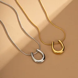 Titanium Steel Geometric U Necklace Women Light Luxury Niche Design Simple Clavicle Chain