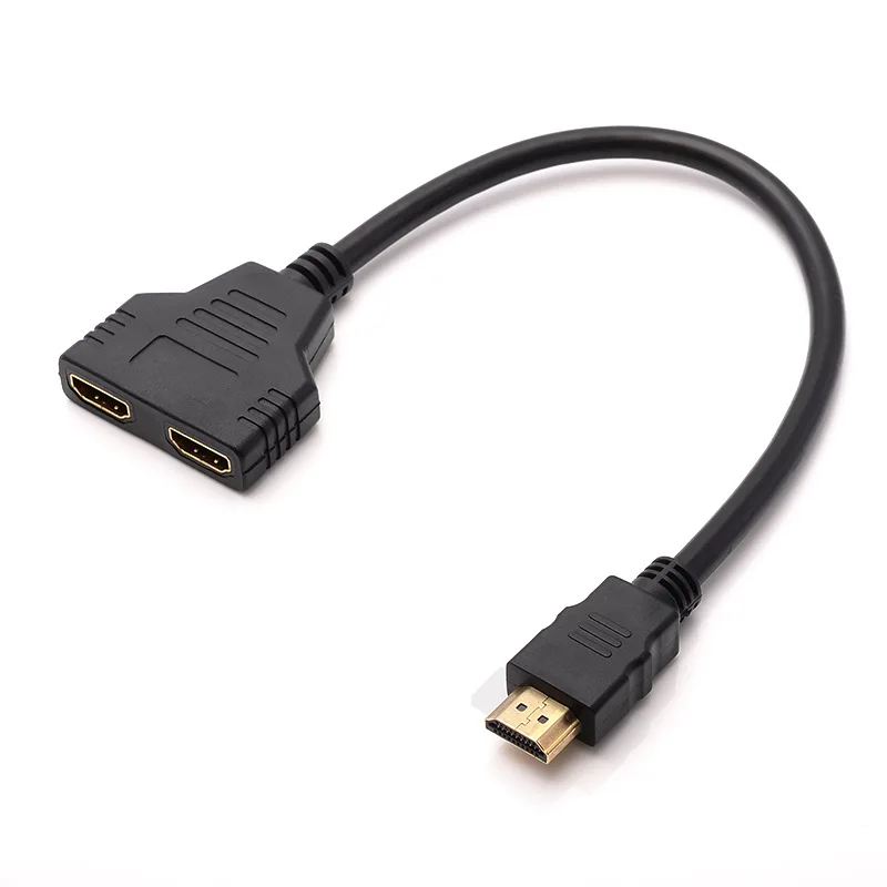 

Splitter HDTV 1 in 2 Out 1080P HD Adapter Male to 2 Female Head Adapter HDTV Male to Female Conversion Cable