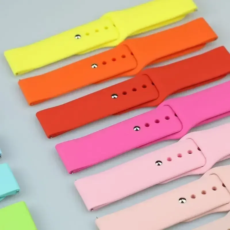 20mm 22mm strap For Samsung Galaxy watch 5 pro/7/FE/6/4/Classic/Active 2/Gear S3 silicone bracelet Huawei GT 2/2e/3 pro/4/5 band