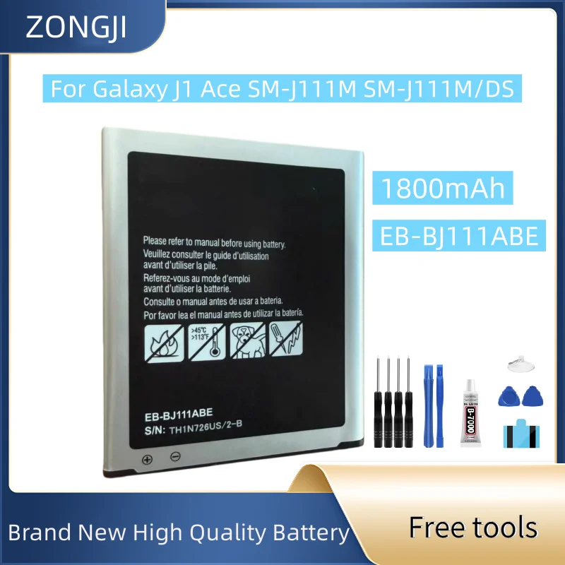 

Новый аккумулятор EB-BJ111ABE 1800 мАч для Galaxy J1 Ace SM-J111M SM-J111M/DS аккумулятор мобильного телефона + бесплатные инструменты