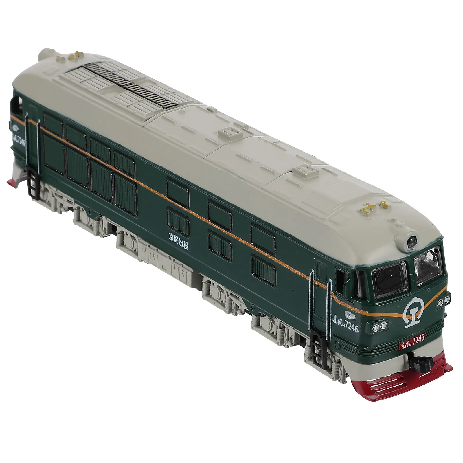 Locomotive Alloy Green Skin High Simulation Light Music Early Development Children's Train Car Friction Power Subway