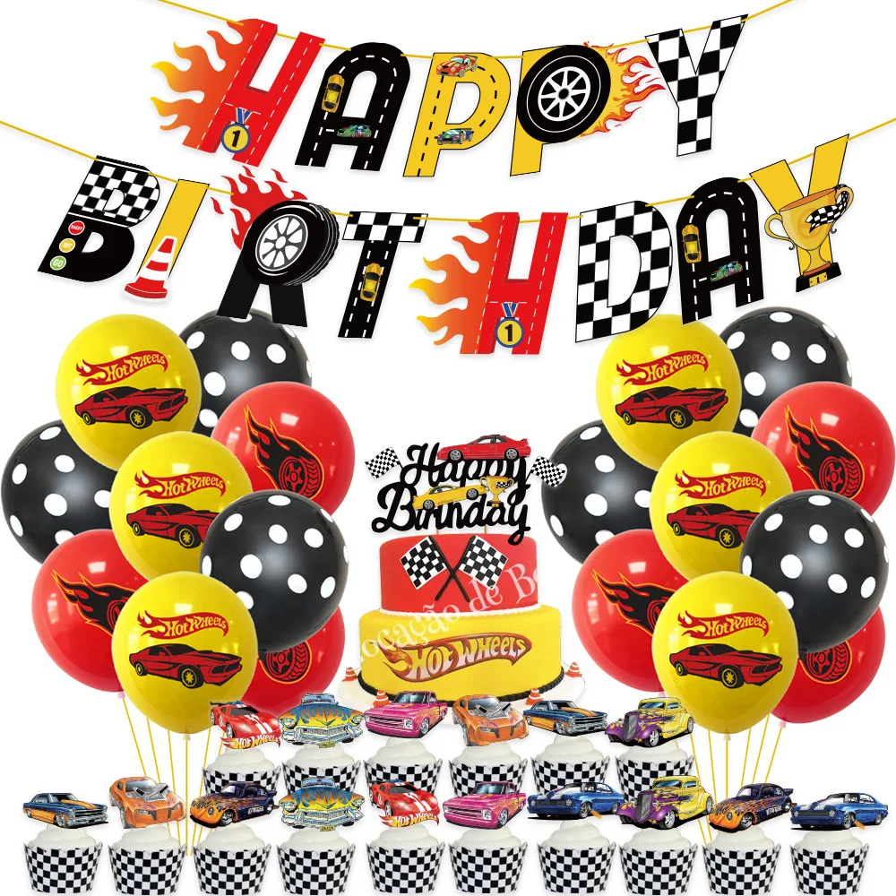 12 Inch Latex Balloon HOT WHEELS Boys\' Birthday Party Decoration Products Hot Wheels Theme Small Balloon