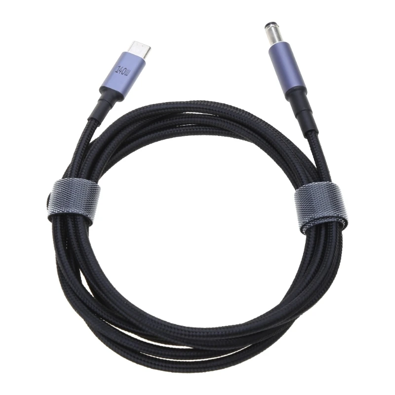 Type C Male Input to DC5.5mm x 2.5mm 5.5mm x 2.1mm Male Power Charging Cable for Laptop Notebook 28V 5A 140W