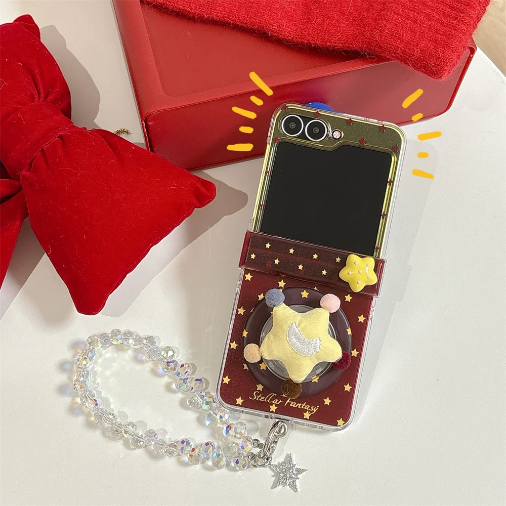 

Korean INS Star Magnetic Phone case for Samsung Galaxy Z Flip7 FE 6 5 Flip6 7 FE Flip5 Flip7 Cover With Magsafe Holder Fundas