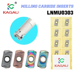 10PCS LNMU0303 Turning Insert LNMU0303ZER MJ Carbide Double Sided Fast Feed Cutting Insert LNMU 0303 For EXN03R Cutting Tool