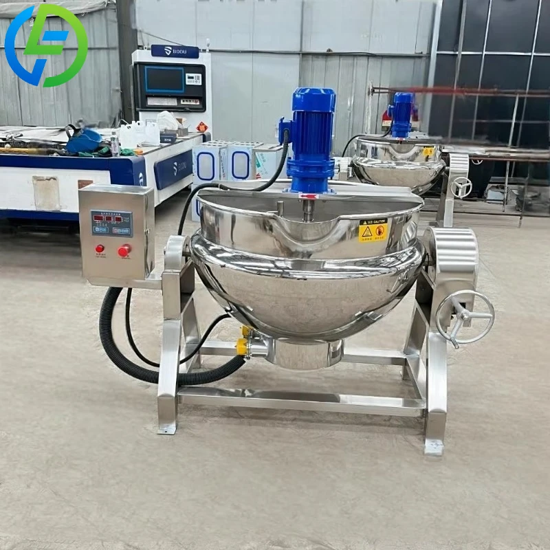 Customize 300L Double-layer  Kettle with Stirring Electric Heating, Used for Industrial Sugar Cooking and Jam Cooking Utensils