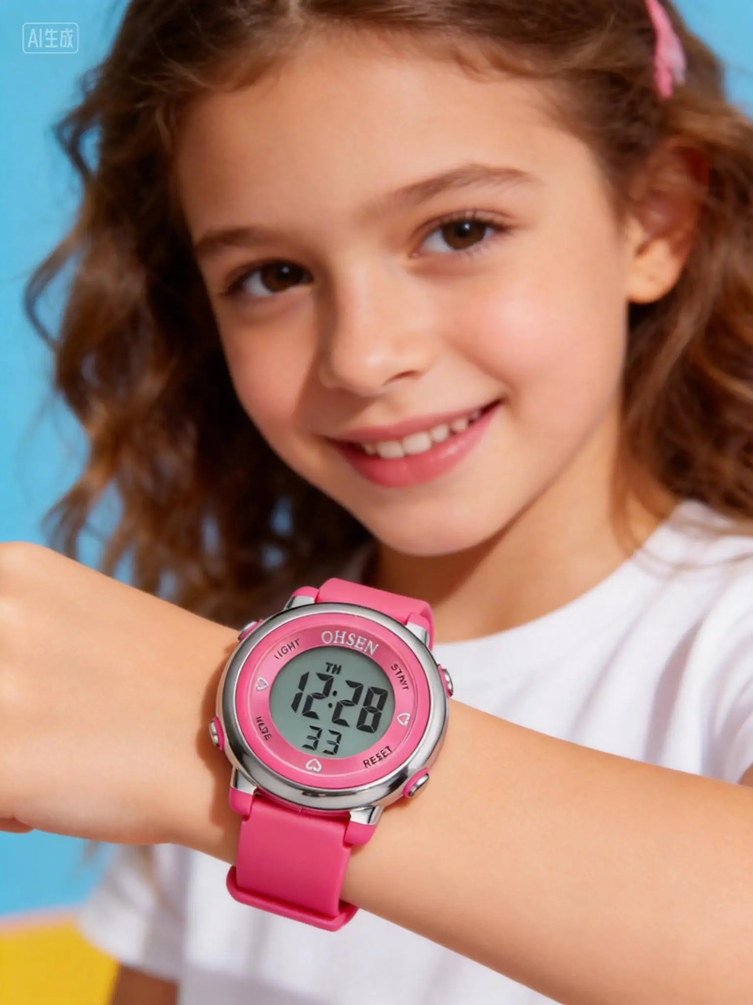 New Design Watch for Girl Women Sport digital LCD Watch 50M Diving Purple silicone strap cartoon Children wristwatch Kid Gift