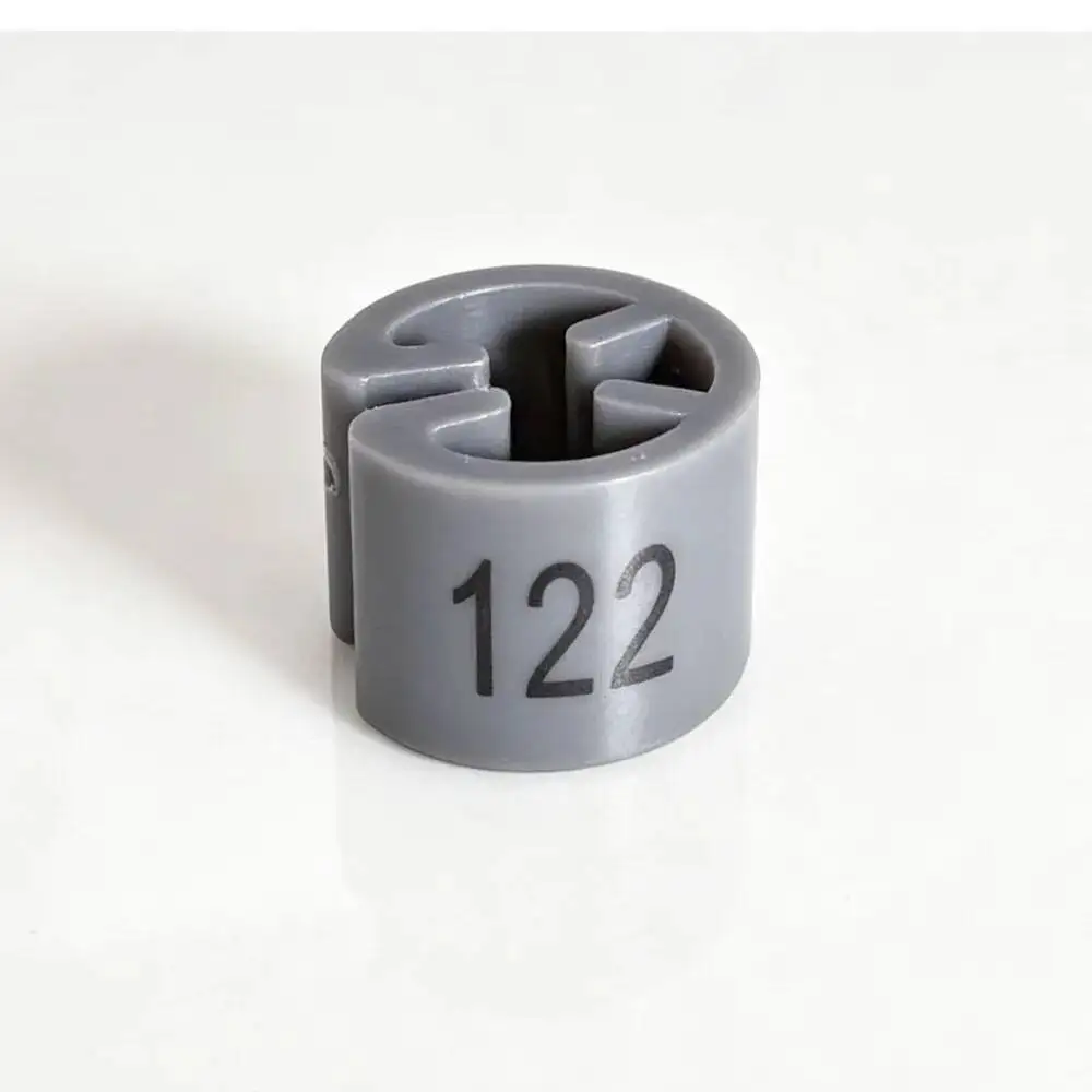 200 Stück/Lot graue Kunststoff-Kleiderbügel-Größenmarkierungen, vorgedruckt, kreisförmiger Würfelclip, 104–170 Größen, sortiert, Zubehör für Kleiderbügelteiler – Detail 2
