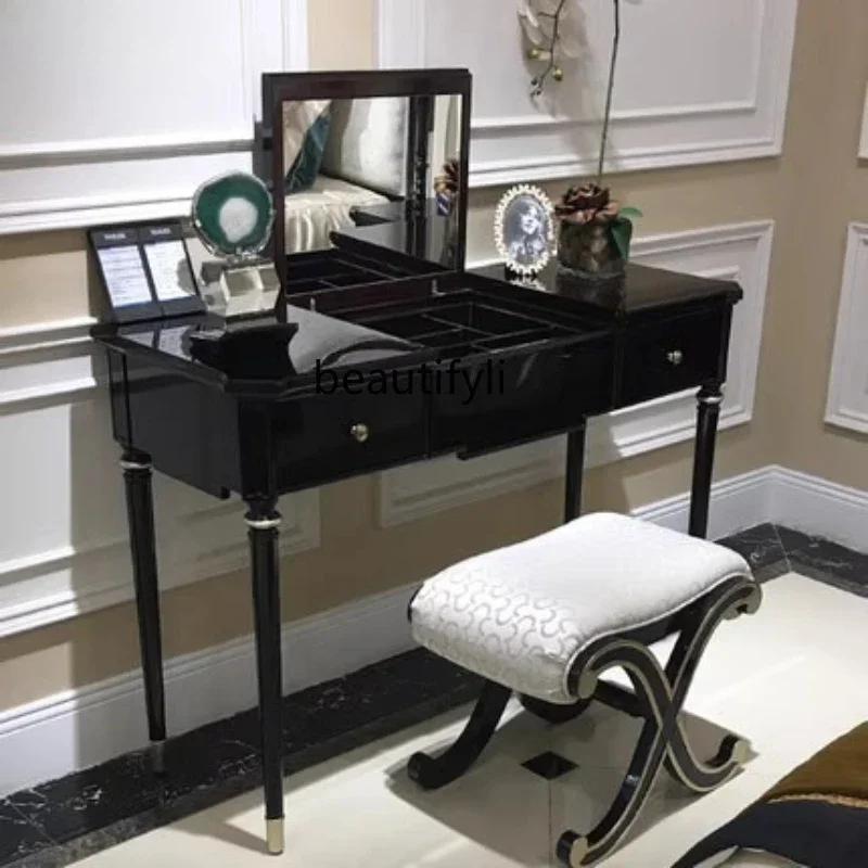 

xz1Neoclassical dresser flip with mirror Modern simple dresser Solid wood paint dresser
