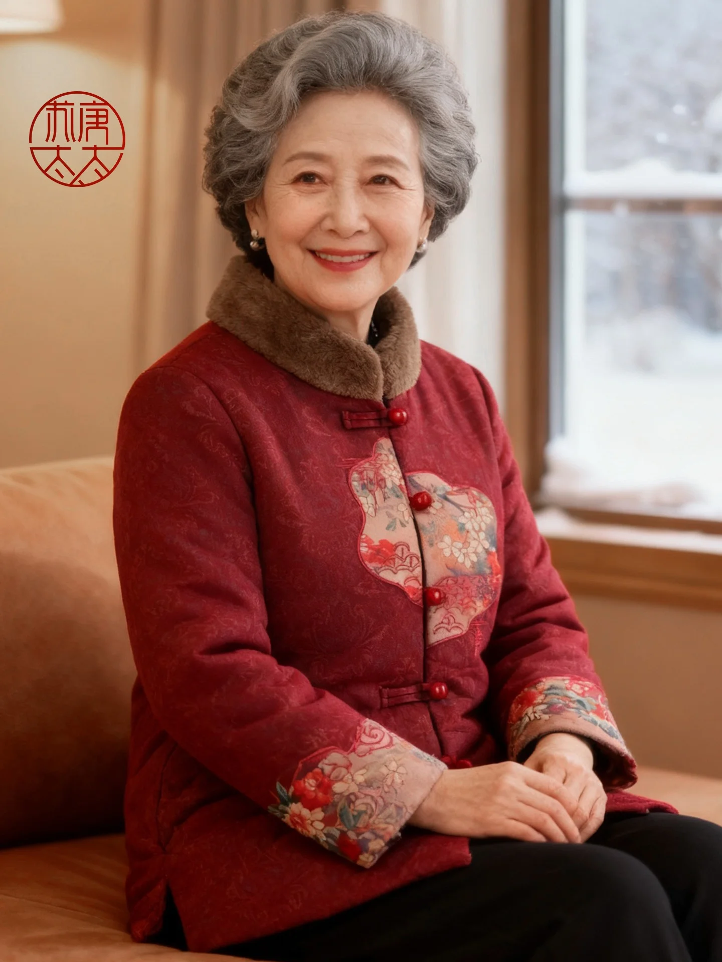 

Retro Chinese Sle Women's Thiened Fce Lined Jaet with Embroidery And Button Warm Cotton Coat for ly Ladies