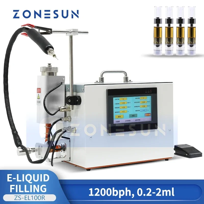 ZONESUN آلة تعبئة عالية الدقة شبه التلقائي حشو الزيت العطري البخاخة يده التعبئة والتغليف الكمي ZS-EL100R