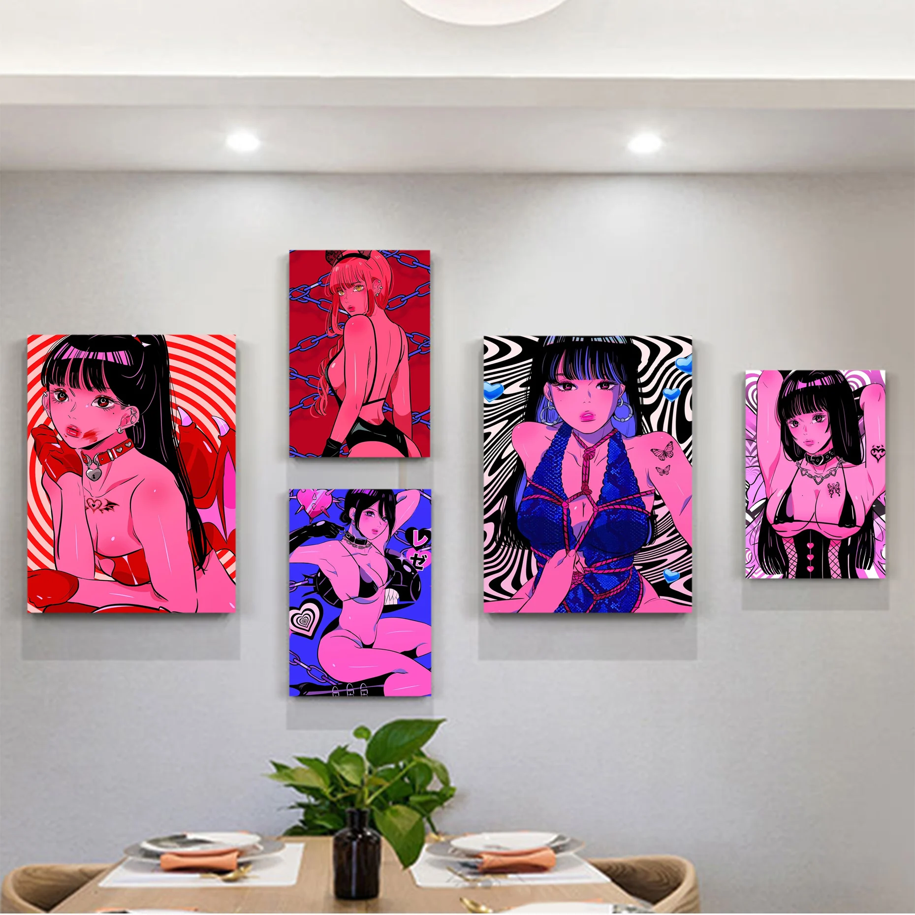 

Ins Japanese Anime Girl DIY Sticky Poster Decoracion Painting Wall Art White Kraft Paper Vintage Decorative Painting