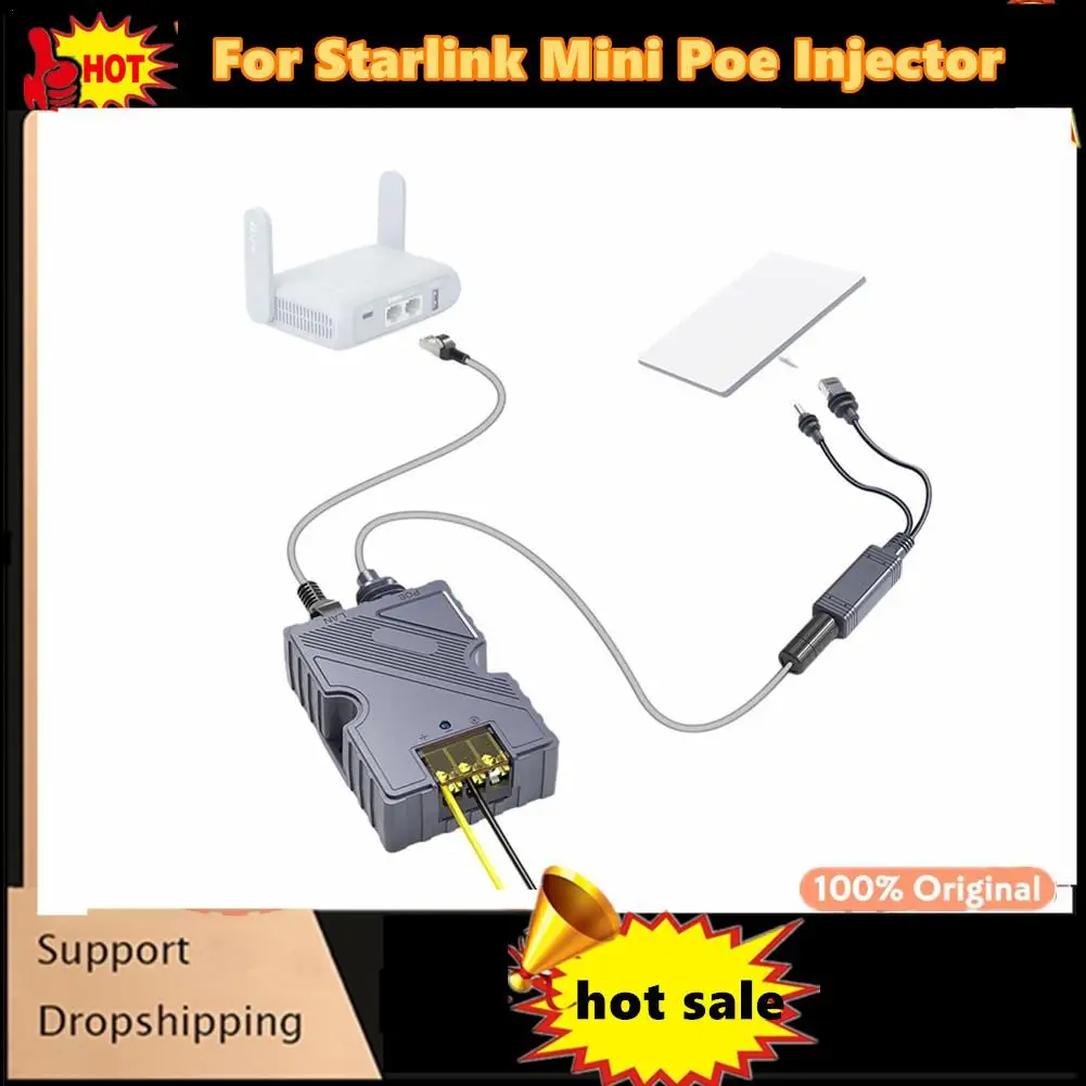 For Starlink Mini Poe Injector DC Boost Converter From For Starlink Dish V2 Internet Kit To Router PC Outdoor RV Syringe