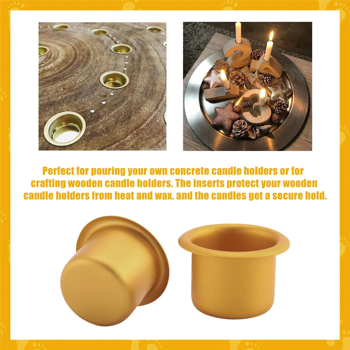 H-W 20 Pcs Metal Candle Insert for Taper Candles Decorative Candle Holder DIY Candle Holder Set for Tree Candles Table