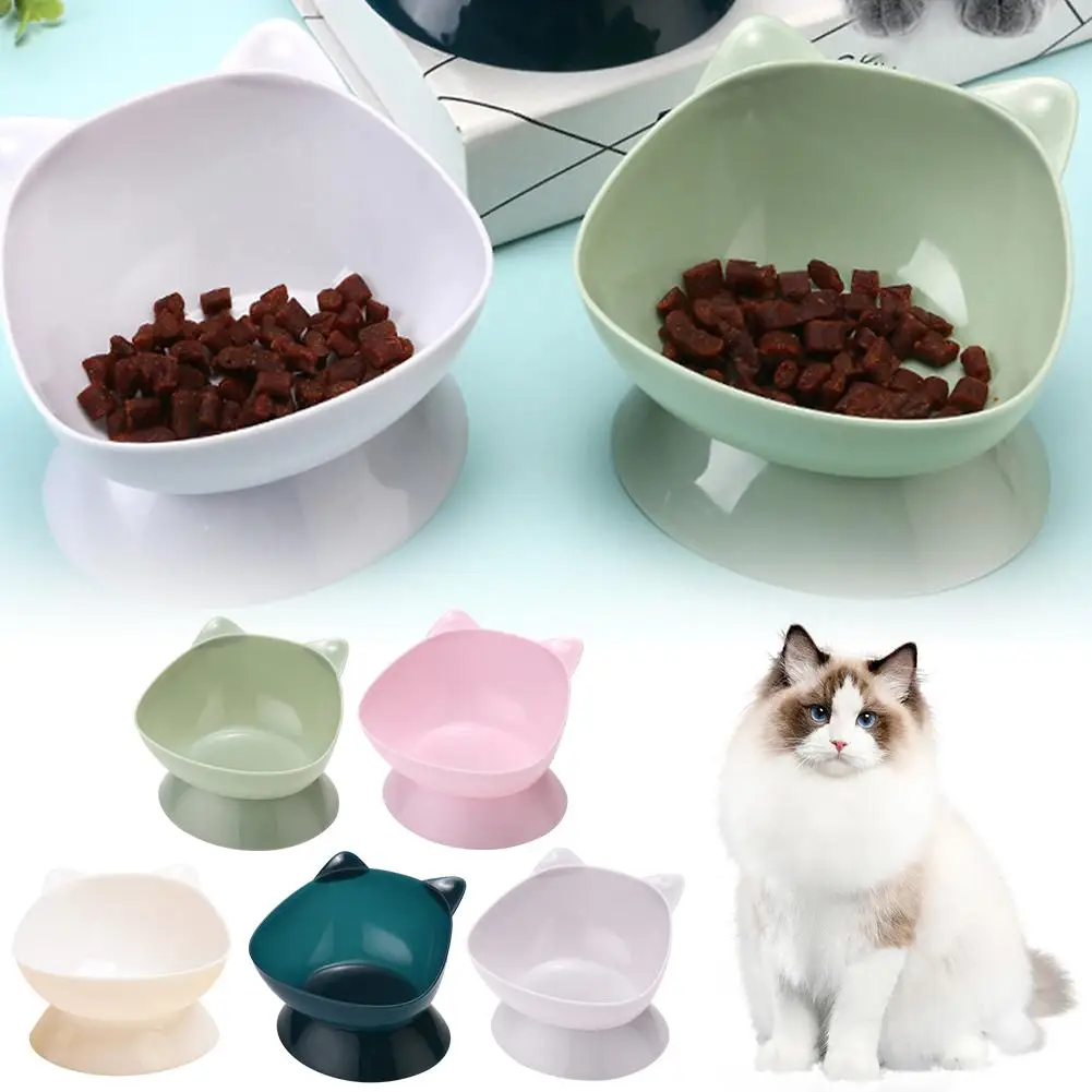 High Foot Pet Bowl Detachable And Washable Diagonal Protection Basin Plastic Pet Neck Combination Bow Tipping Food Food Ant Y9E0