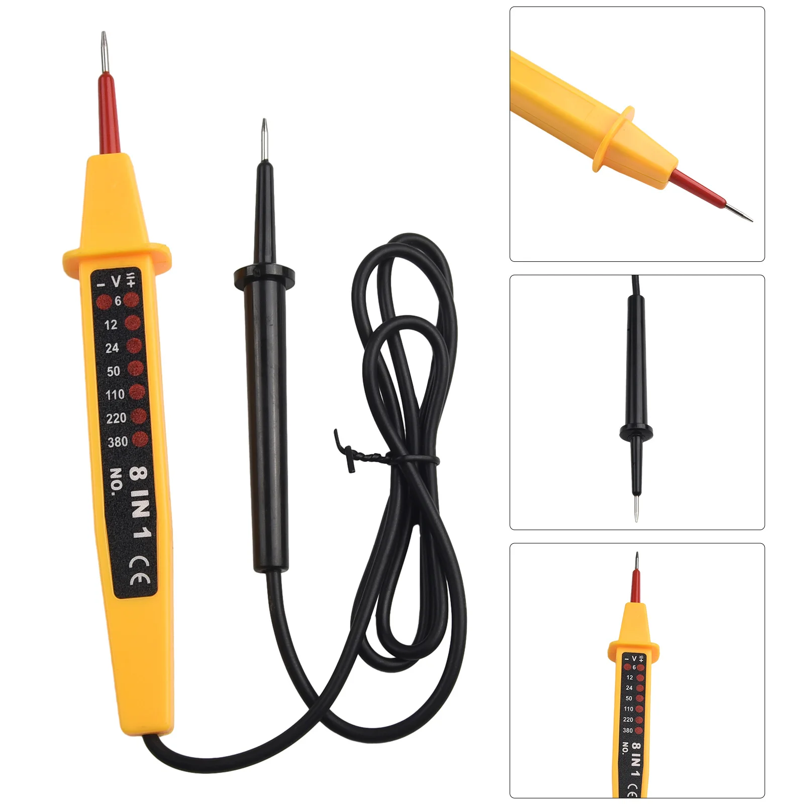 8 In1 Voltage Tester Voltage Tester Material Plastic 110 - 220 - 380VAC 148*17*26mm Frequency Range 50 - 500Hz