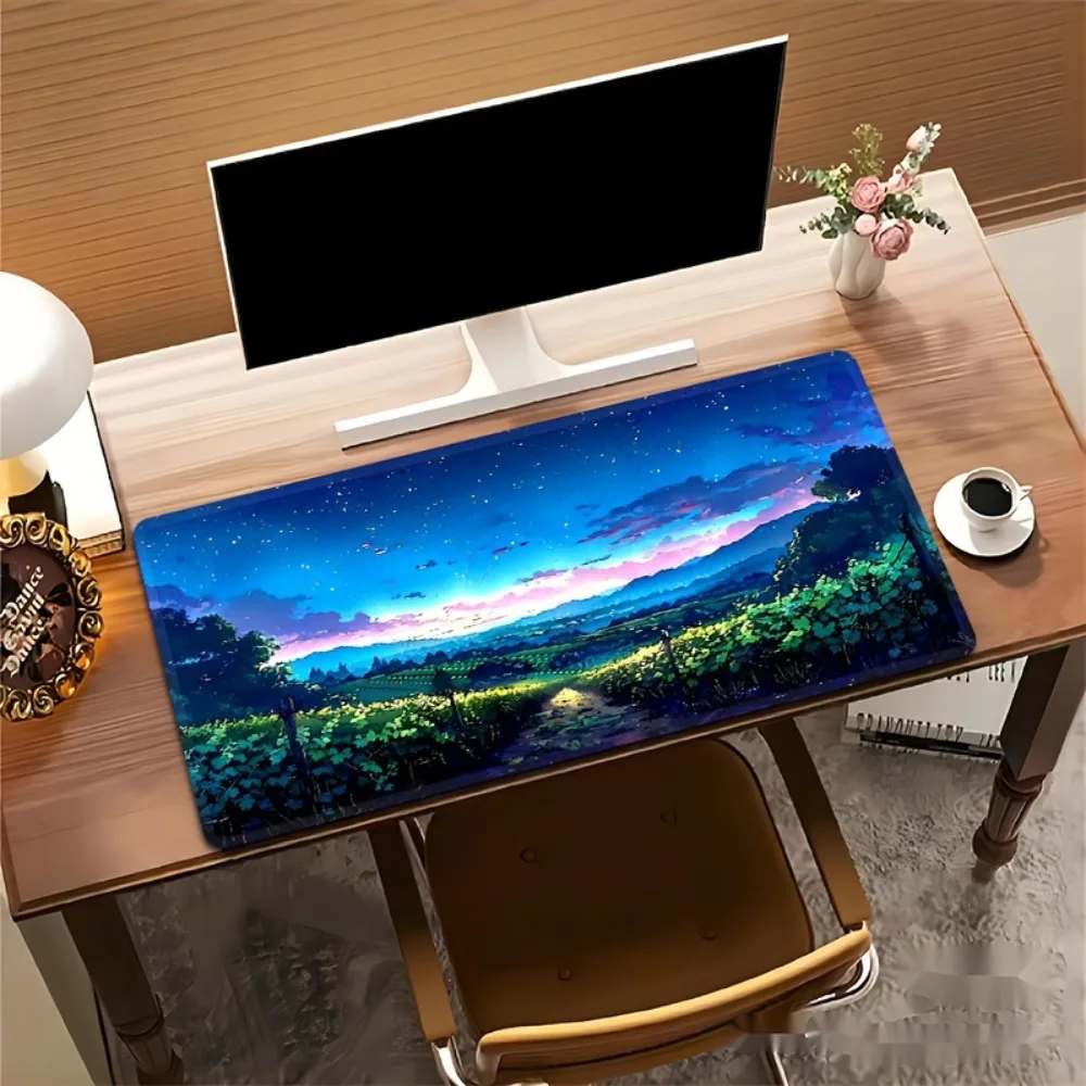 Extra-large rural road oil painting mouse pad with anti-slip rubber base pc accessories alfombrillas para escritorio