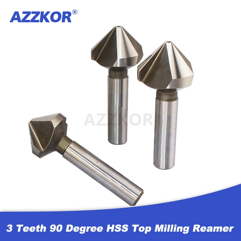 Milling Cutter Chamfer Endmills Tool Cnc Maching 3 Teeth 90 Degree HSS Top Milling Reamer High Hardness Steel By Material Cutter