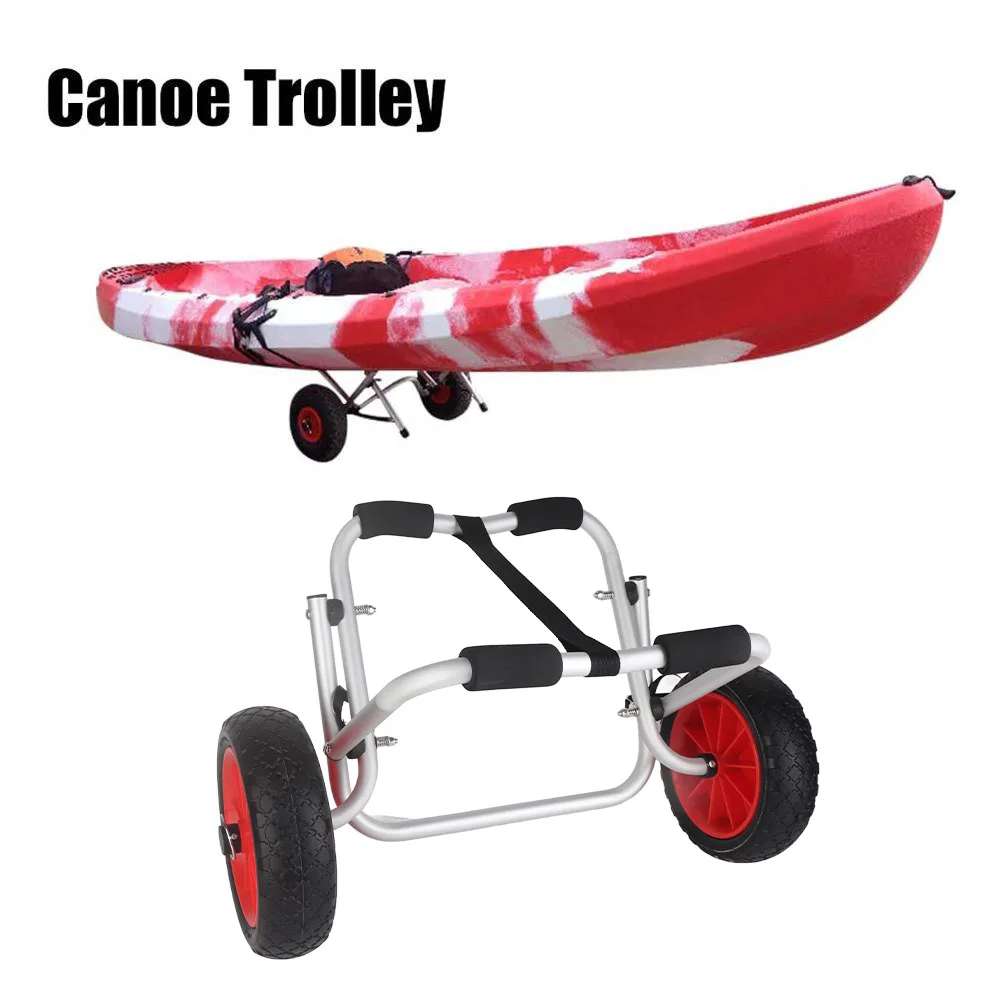 Folding Caone Trolley Portable High Load Bearing Kayak Transport Cart With Wheels And Strap Up To 70KG