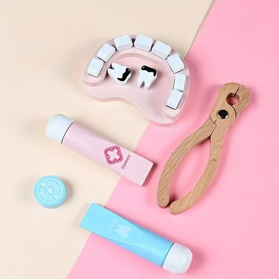 Drewniana, tymczasowa apteczka dla dzieci, zestaw lekarza, pielęgniarka, chłopiec, dziewczynka, zabawka do odgrywania ról