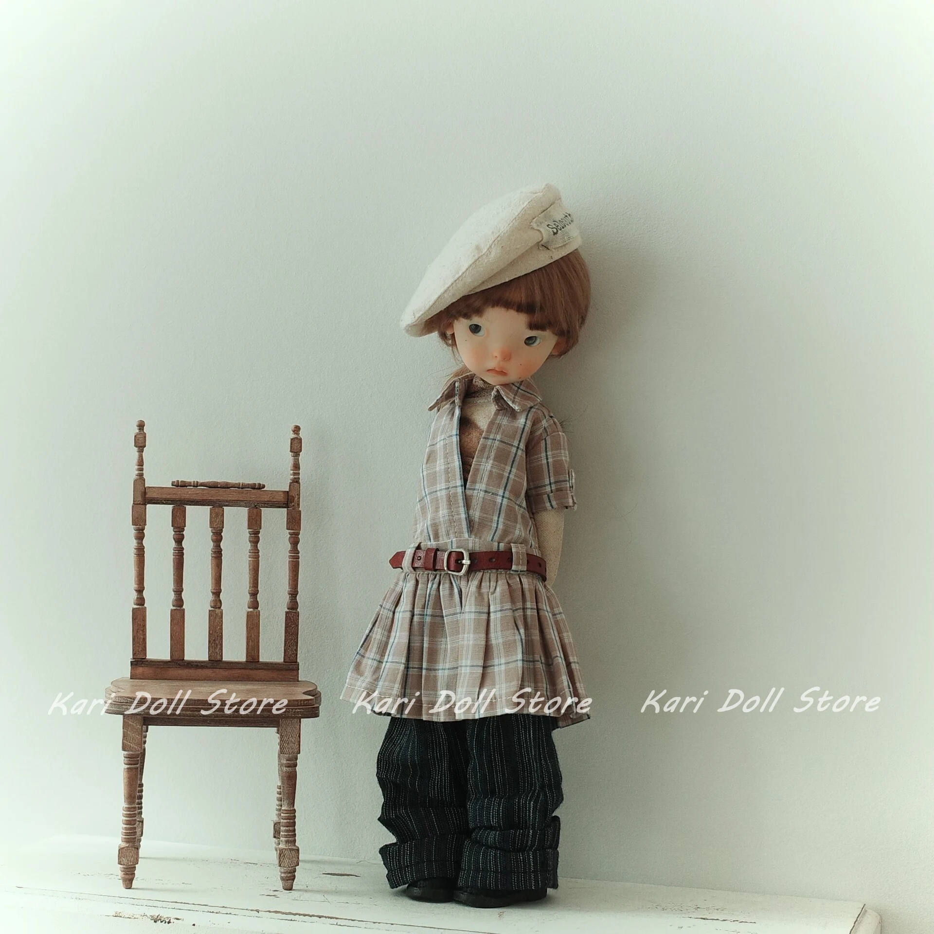 

Kari Doll Clothes and skirts Layered Japanese-style Plaid Dress Set for Landazz Landoudou Doll