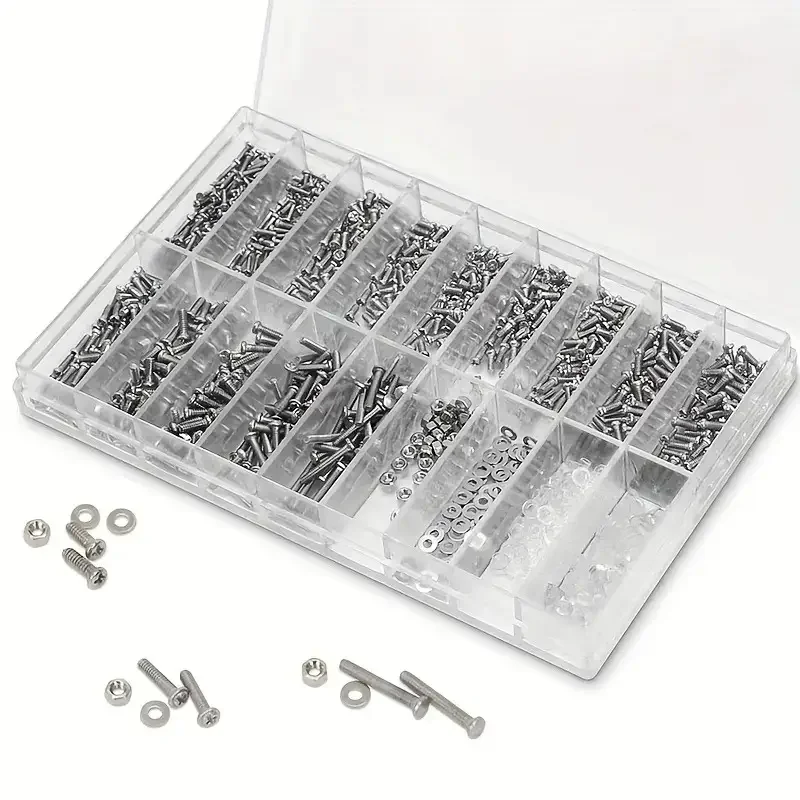 1000pcs Eyeglass Accessories PM Round Eyeglass Screws, Screw Washers, Small Repair Screws