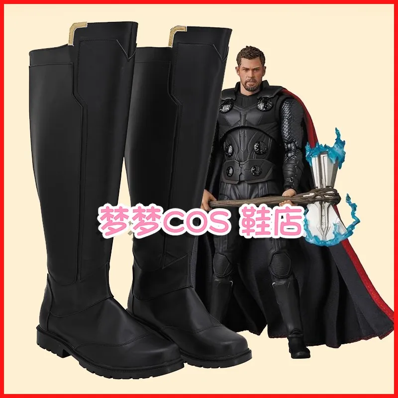 The God of Thunder Thor Cosplay Costume Shoes Handmade Faux Leather Boots Carnival Party Halloween Boots