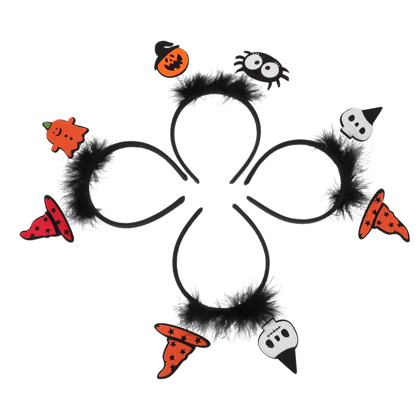 4Pcs Halloween Headdress Creative Hair Decor Cosplay Party Headbands Performance Props Halloween Hair Hoop Cosplay Hairband