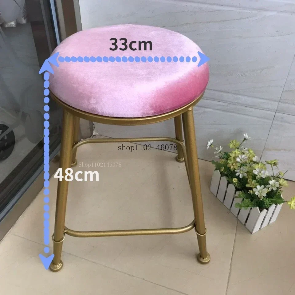 Modern Minimalist Bedroom Dressing Chair Bar Stool Makeup Stool Girl Nail Stools Small Round Vanity Stools Living Room Ottomans