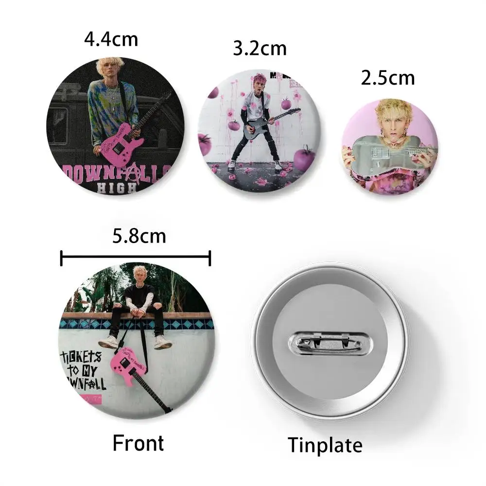 MGK M-آلة بندقية K-كيلي شارات مستديرة رائعة شارة دبابيس الإبداعية دبابيس للملابس قبعة ظهره هدية اكسسوارات #6