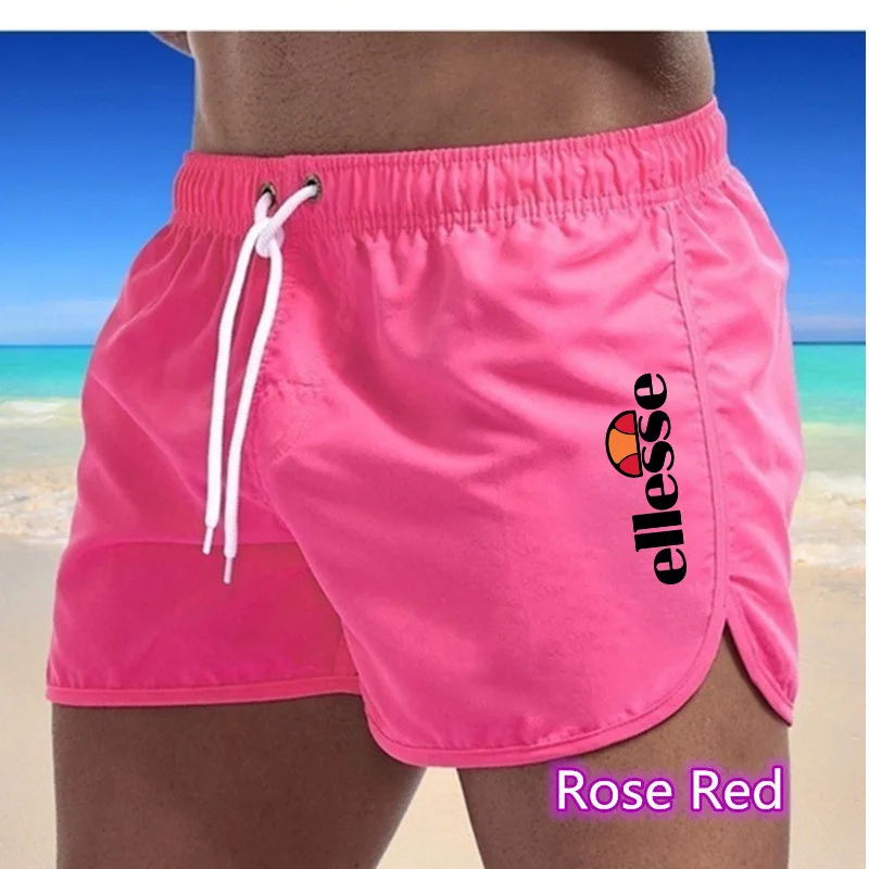 Brands Men\'s Beach Shorts Quick Dry Material Fitness Summer Swim Trunks Casual Sports Male Swimming Board