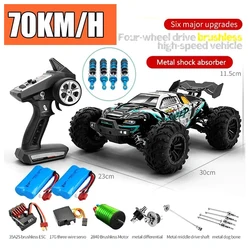 Samochód Rc Off Road 4x4 High Speed 70 km/h zdalnie sterowanym samochodowym z reflektorów LED bezszczotkowy 4WD 1/16 Monster Truck zabawki dla chłopców prezent