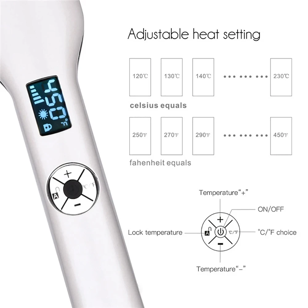 Chuyên Nghiệp Tóc Nhiều Tốc Độ Điều Chỉnh PTC Làm Nóng Nhanh Dẹt Rộng Đĩa Và Màn Hình LED Dụng Cụ Tạo Kiểu Tóc